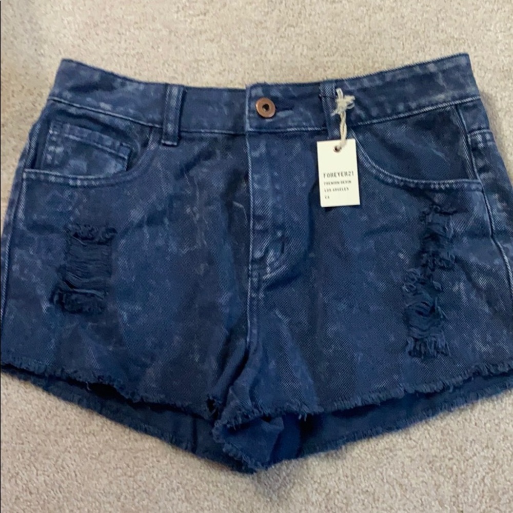 acid wash denim shorts